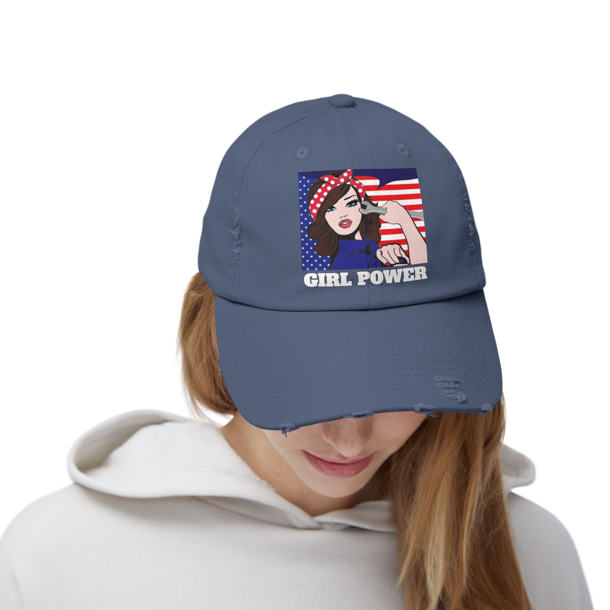 Girl Power Distressed Cap