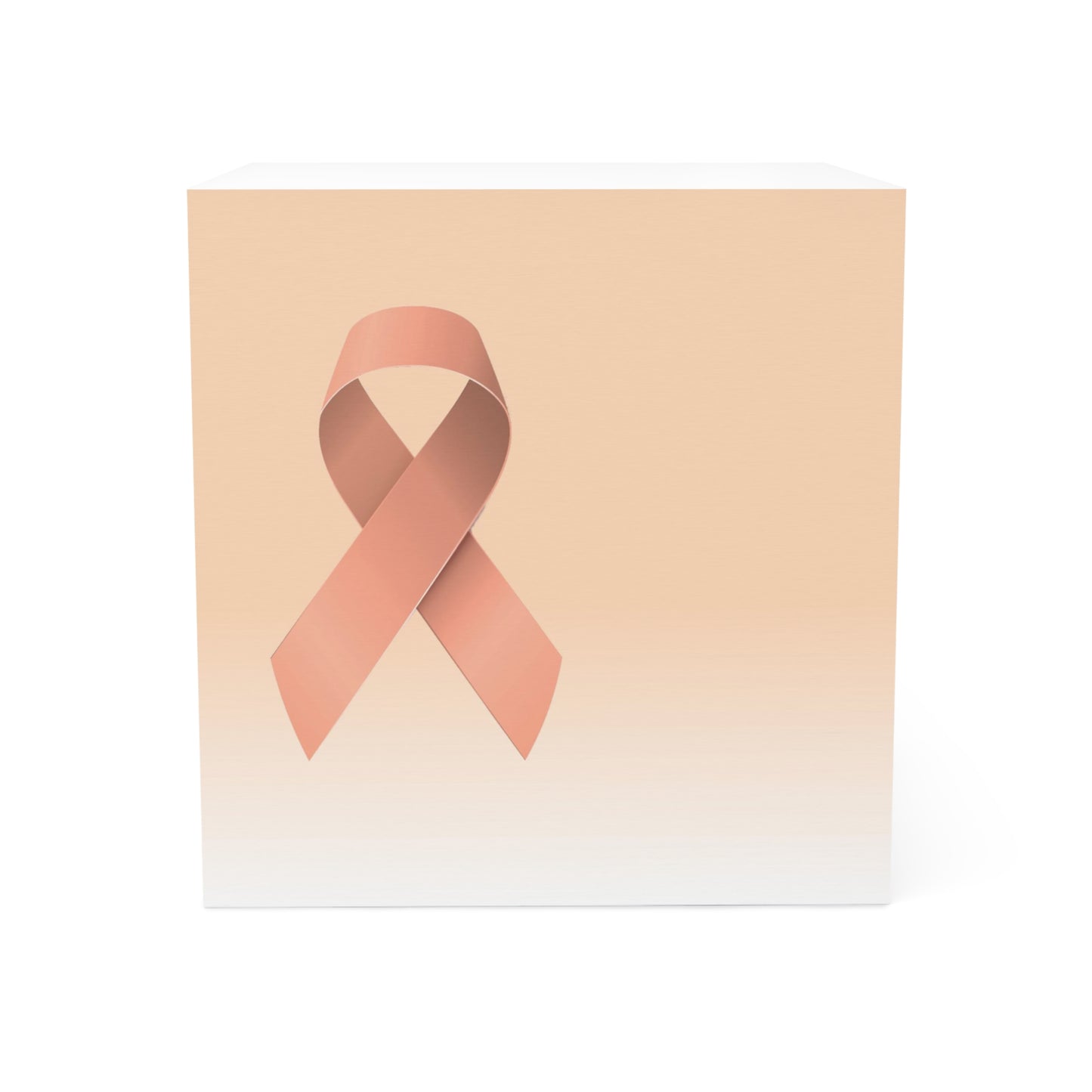 Note Cube Peach Ribbon