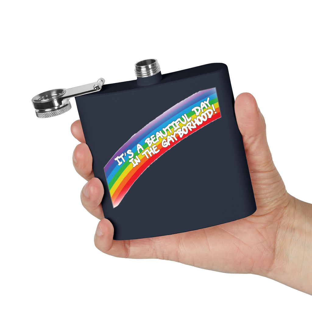 Beautiful Gayborhood Stainless Steel Flask, 6oz