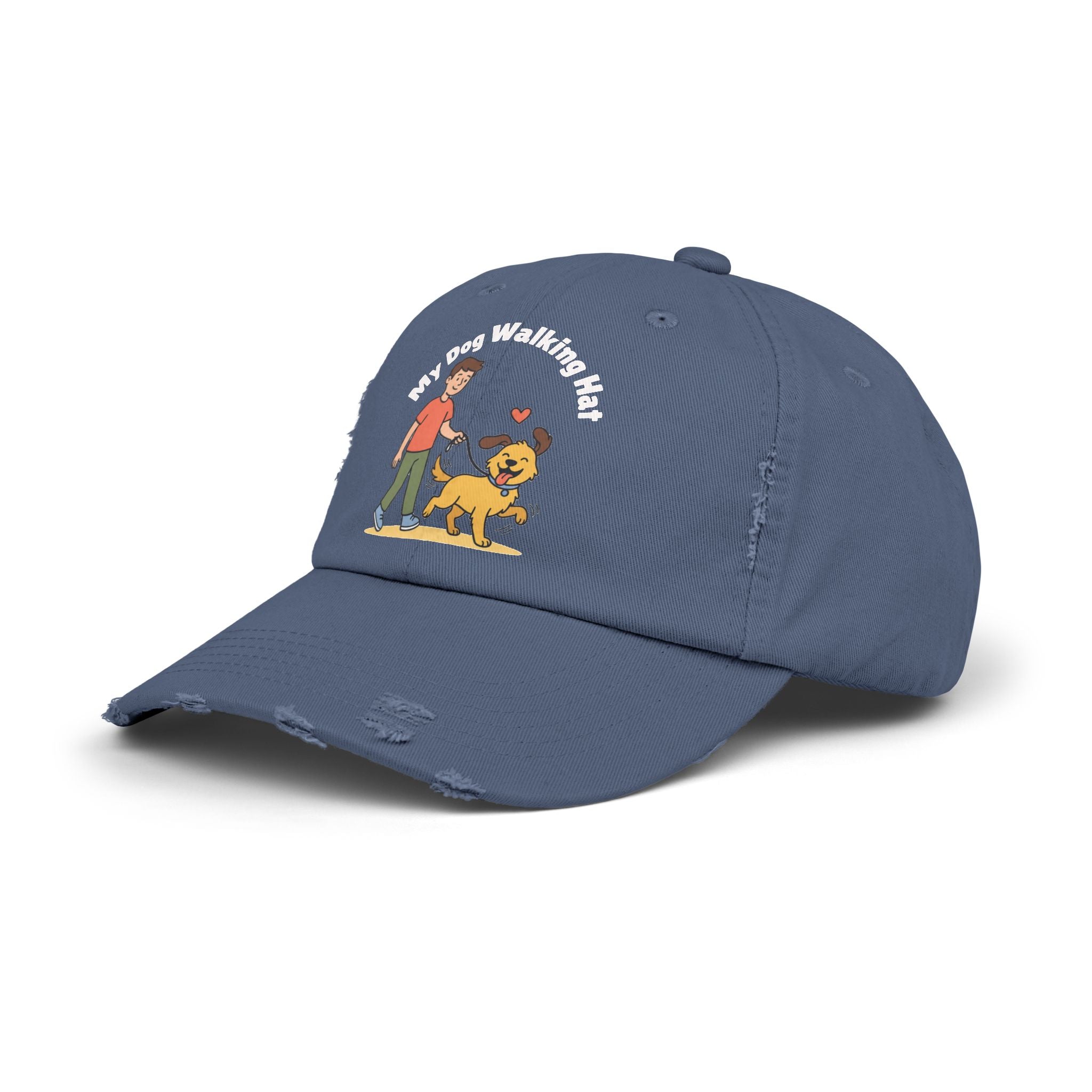 My Dog Walking Distressed Hat