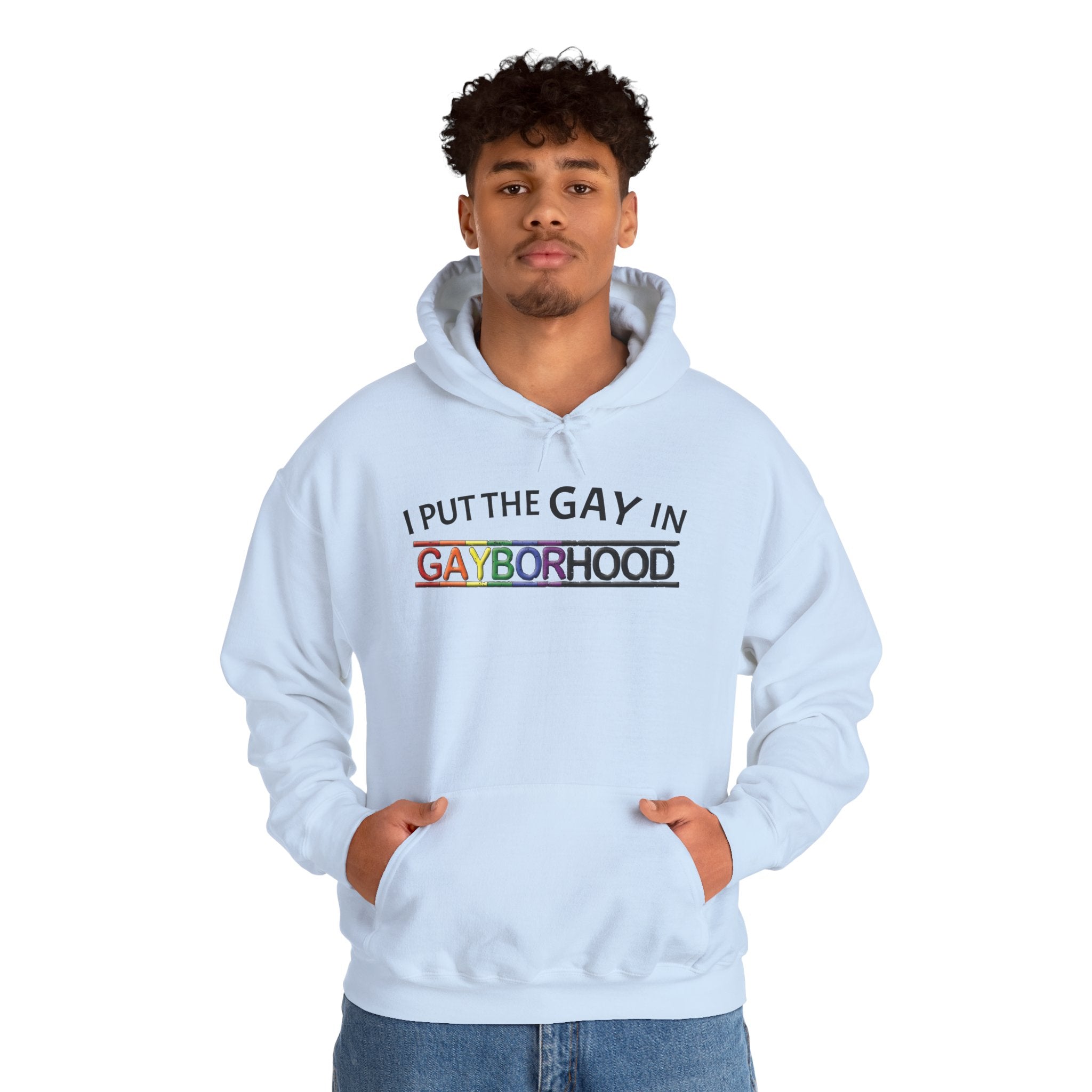 "I put the GAY in" Heavy Blend™ Hoodie