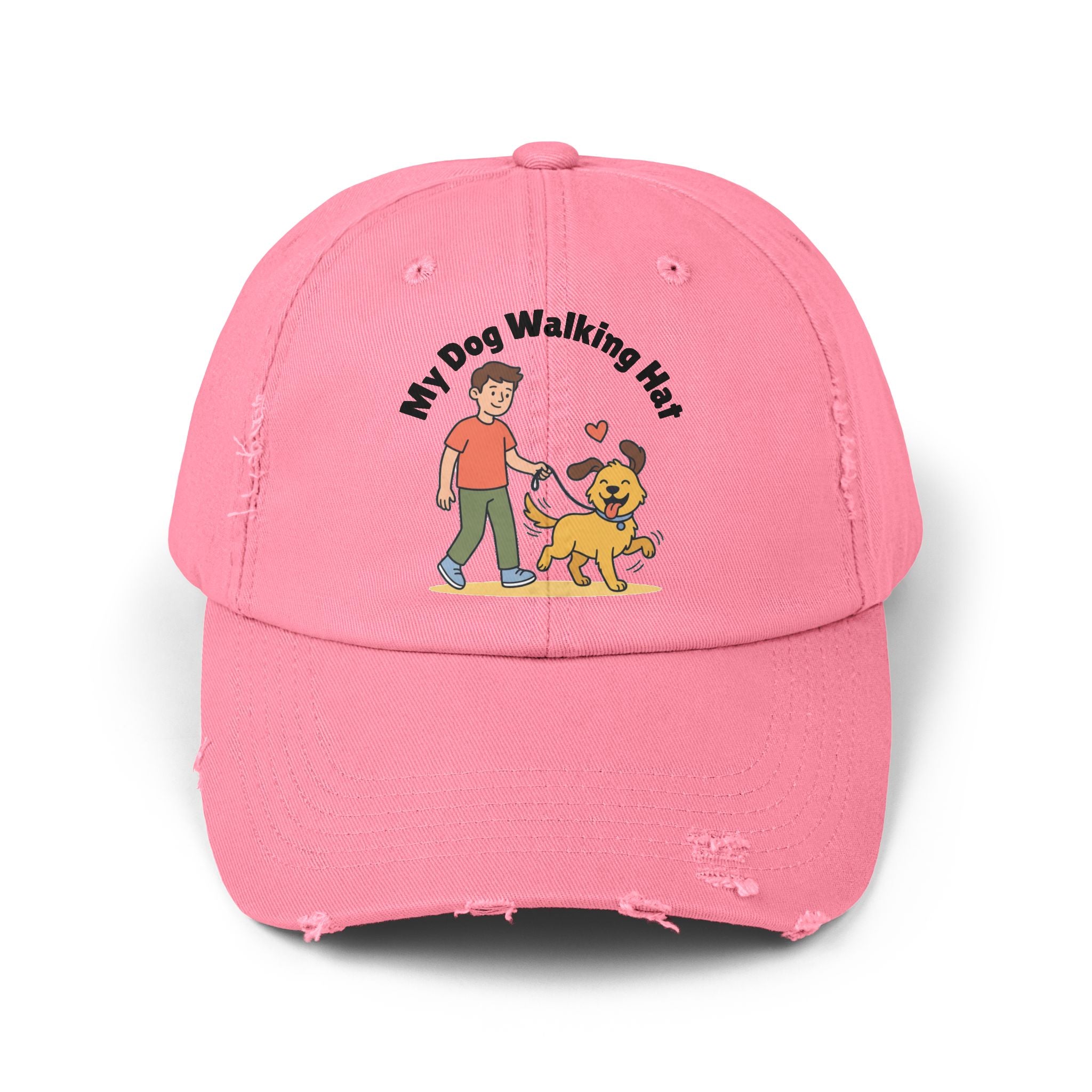 My Dog Walking Distressed Hat