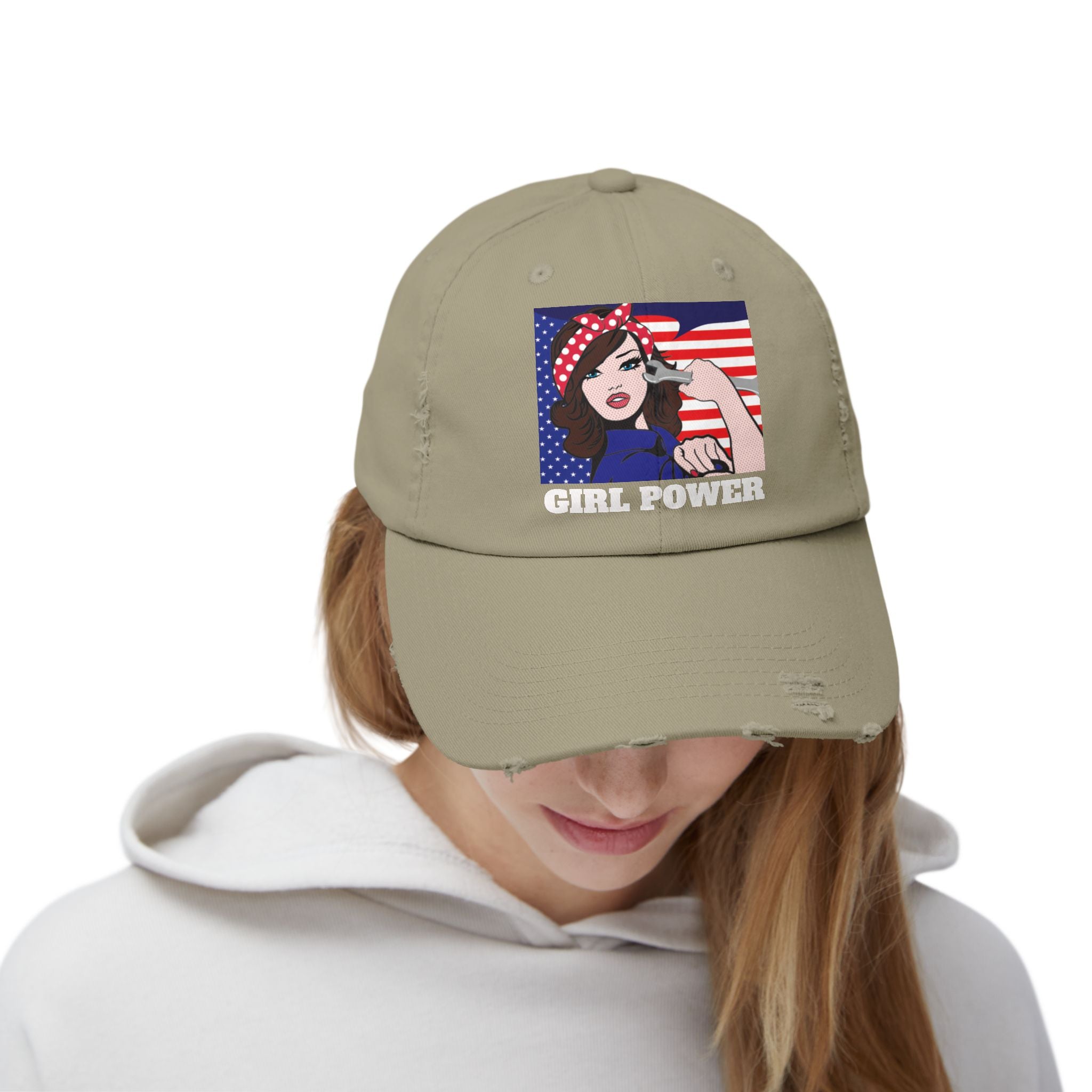 Girl Power Distressed Cap