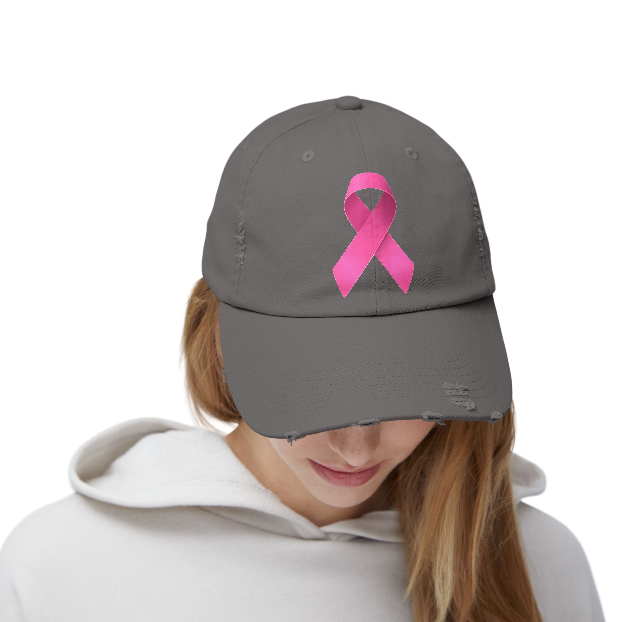 Breast Cancer Distressed Hat