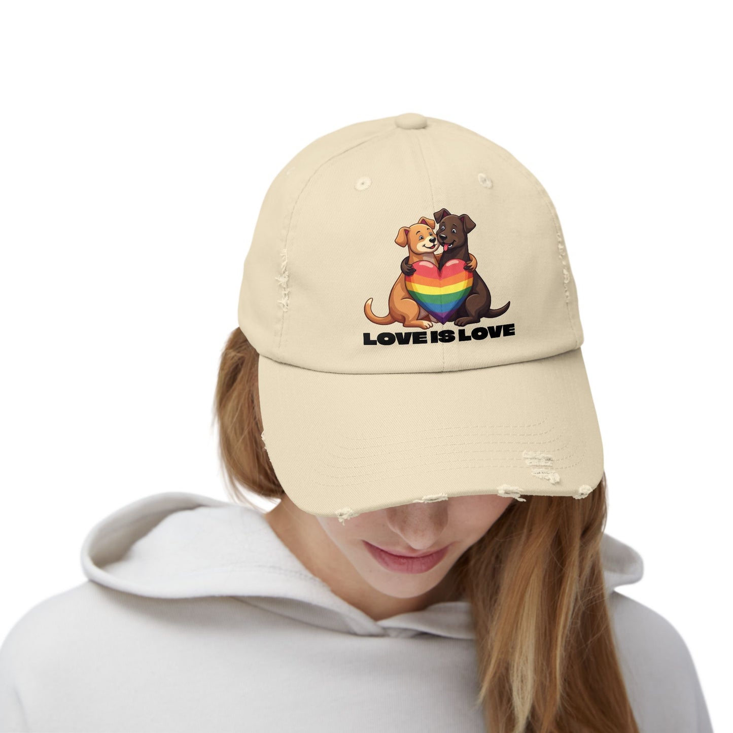 Cap - Puppy Love is Love Distressed Design