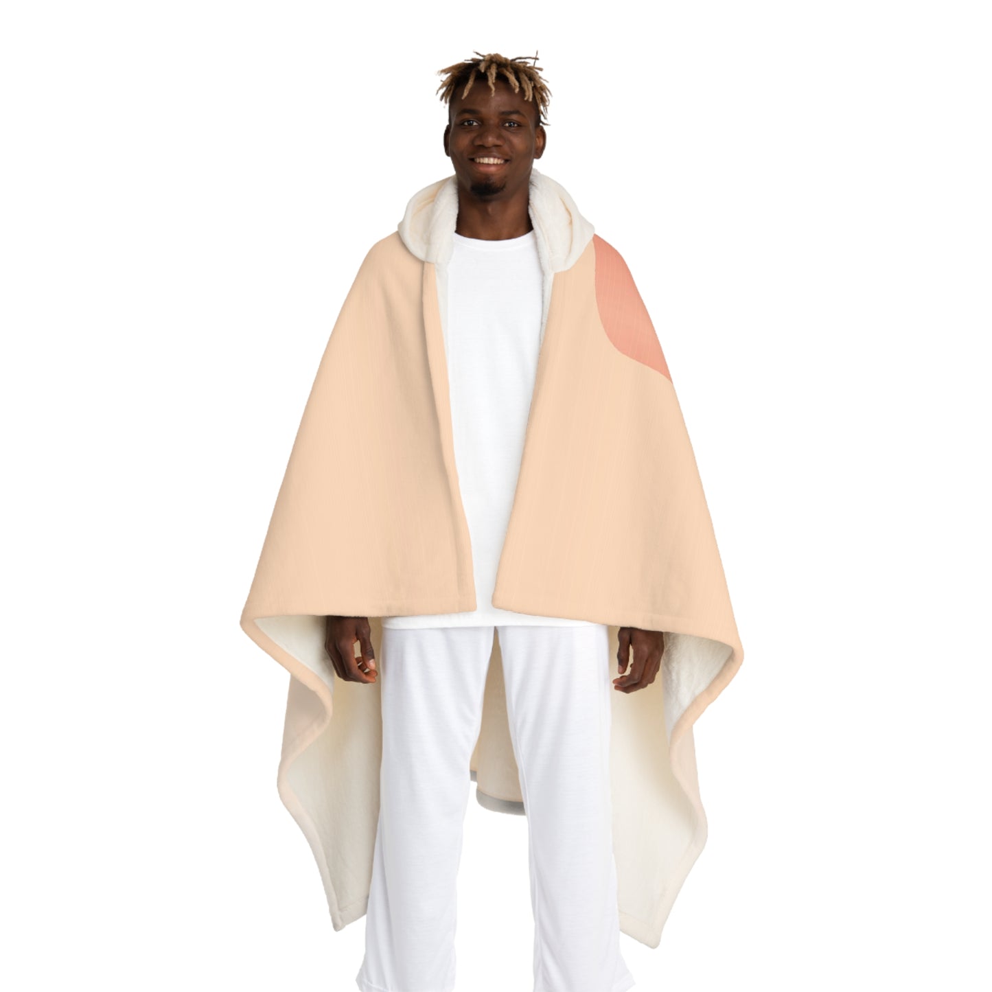 Uterine Cancer Peach Hooded Sherpa Blanket