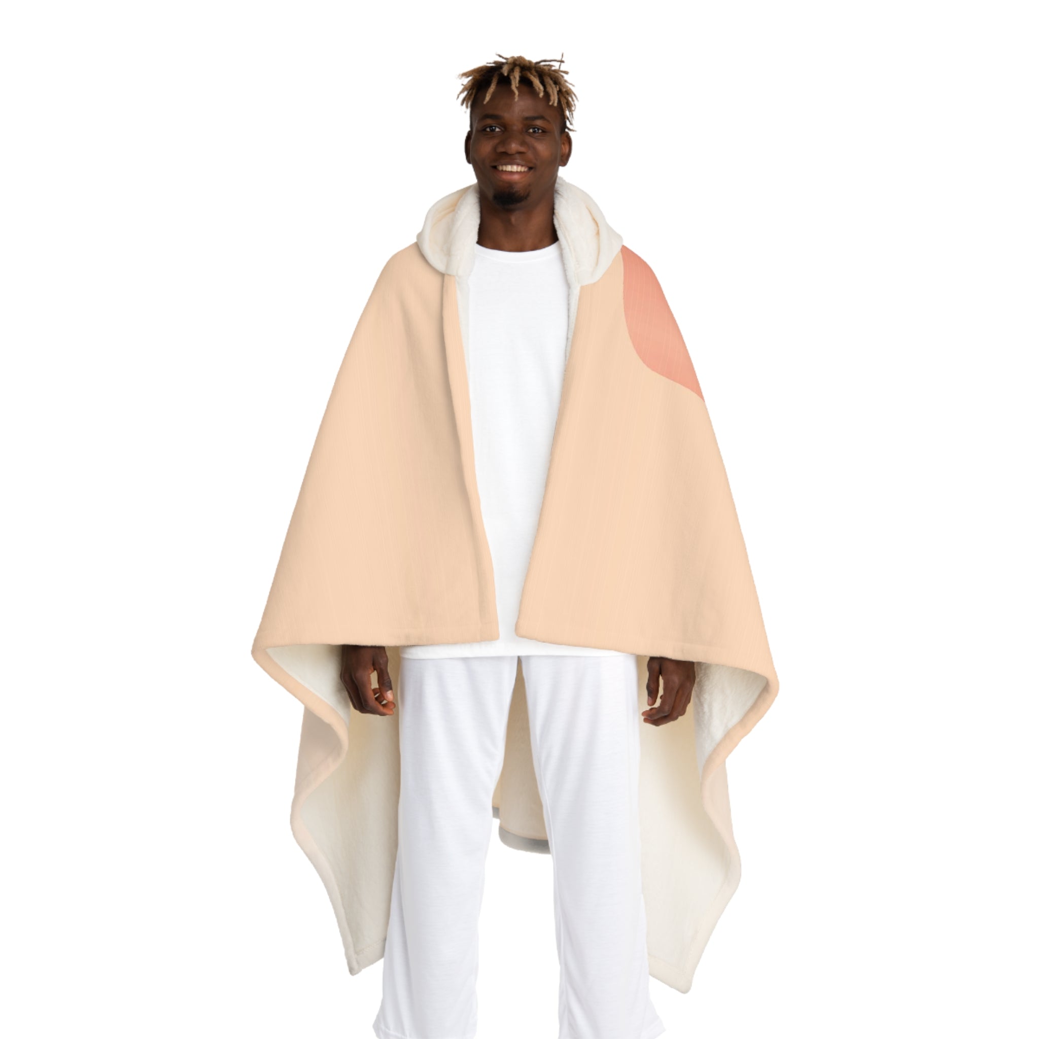 Uterine Cancer Peach Hooded Sherpa Blanket