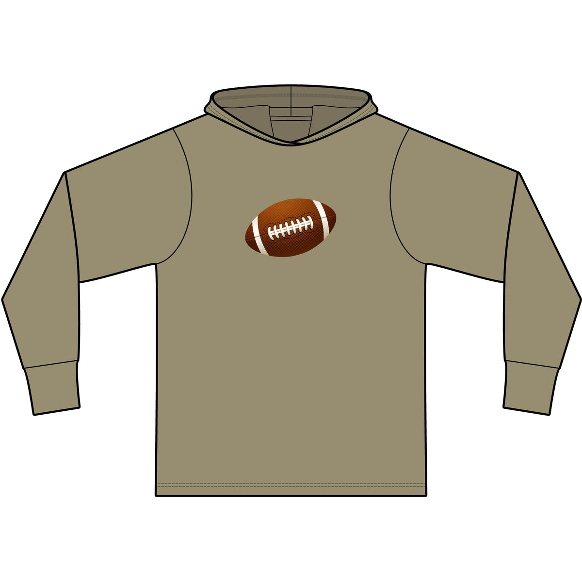 Football Long Sleeve Hooded T-Shirt