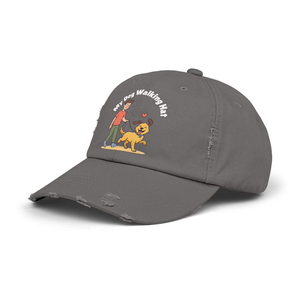 My Dog Walking Distressed Hat