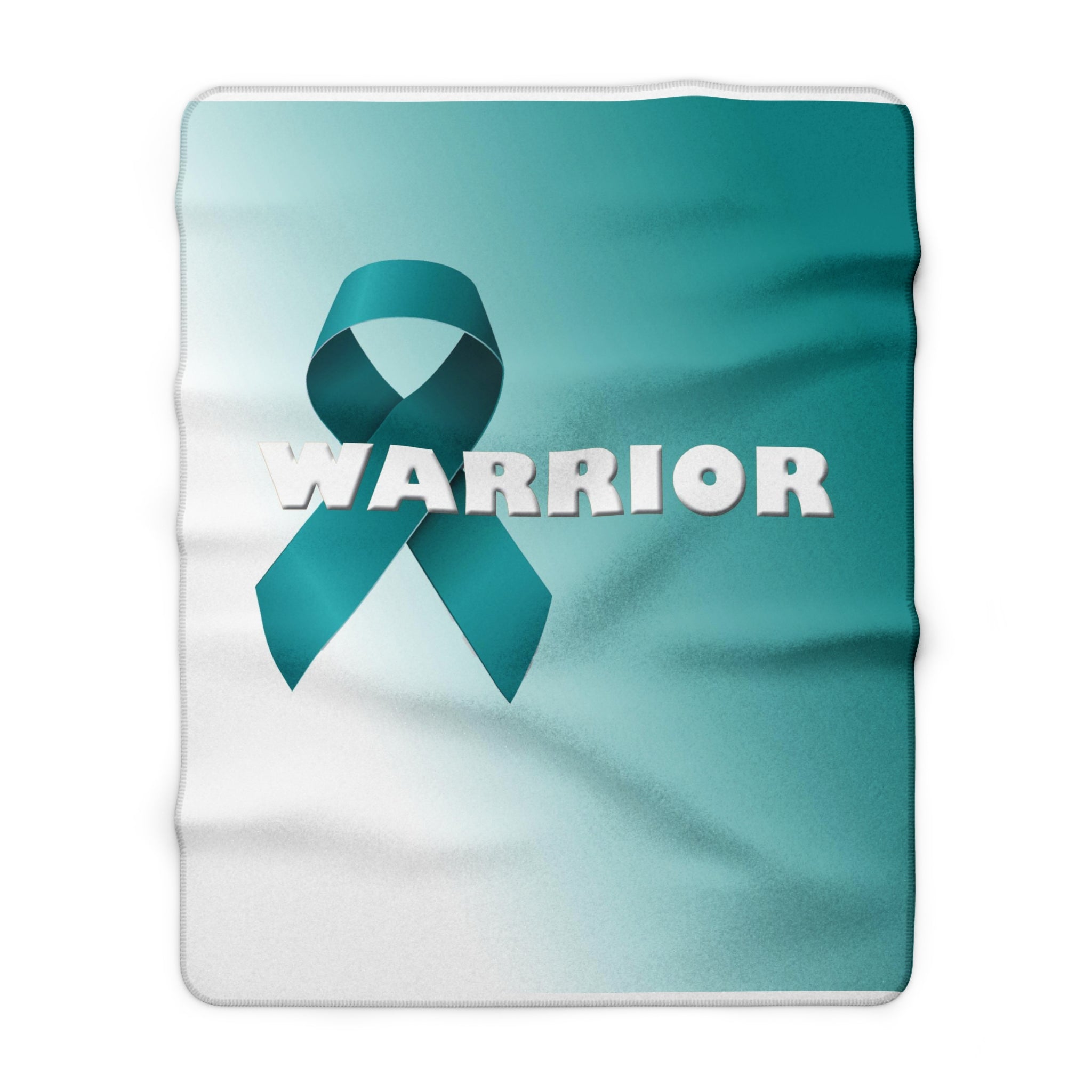 Teal Ribbon Sherpa Fleece Blanket