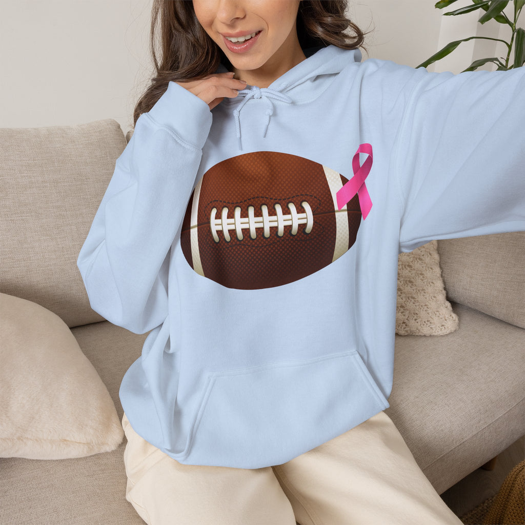 Breast Cancer Football Heavy Blend™ Hoodie