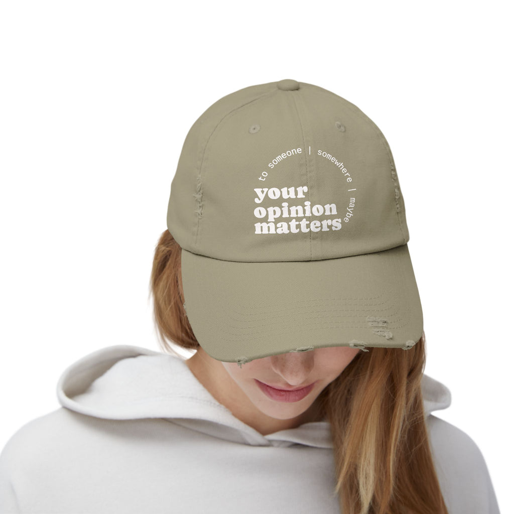 Your Opinion ... Distressed Design Cap