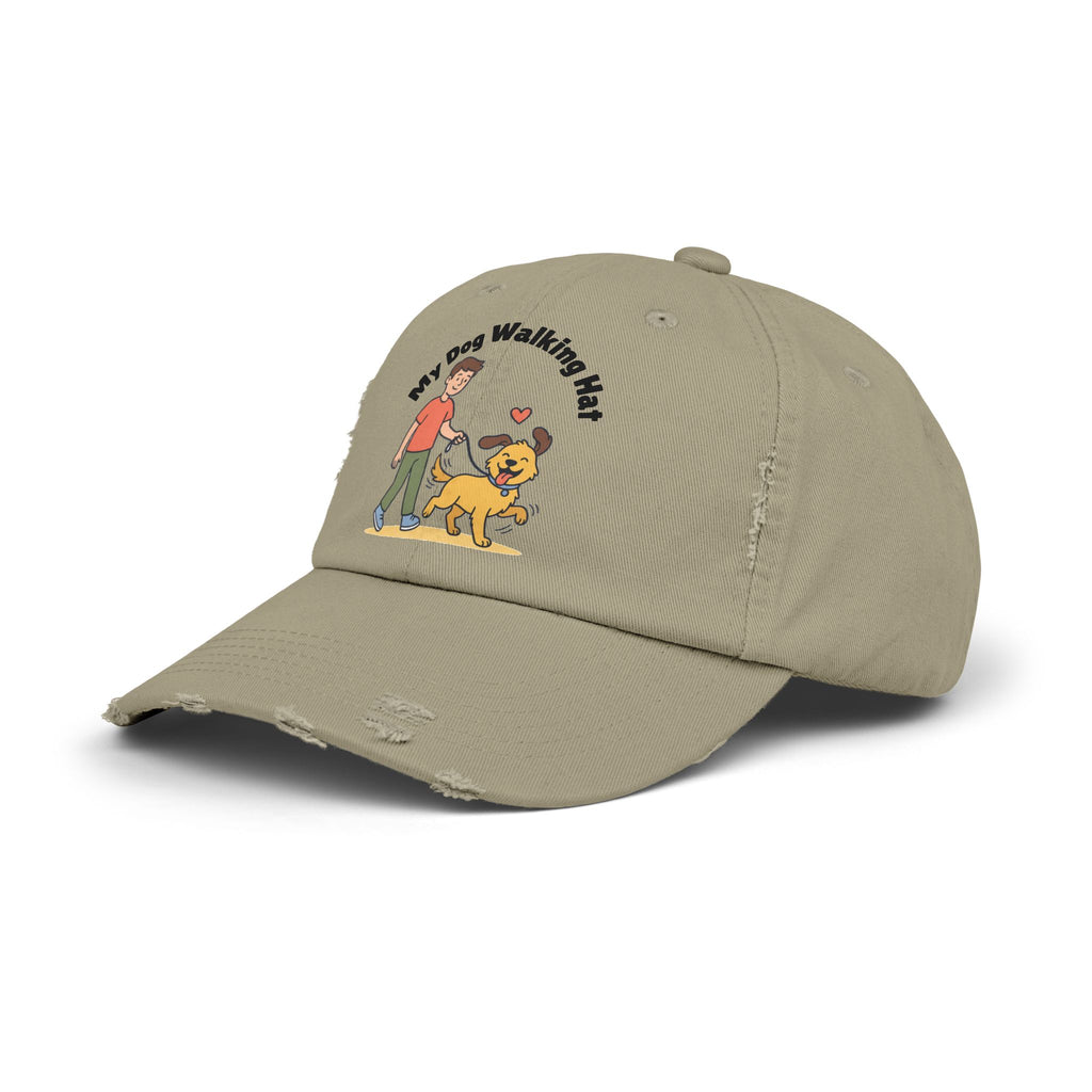 My Dog Walking Distressed Hat