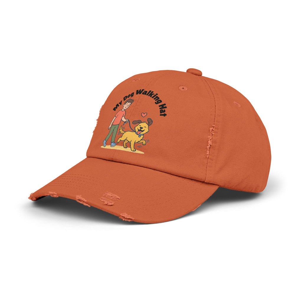 My Dog Walking Distressed Hat