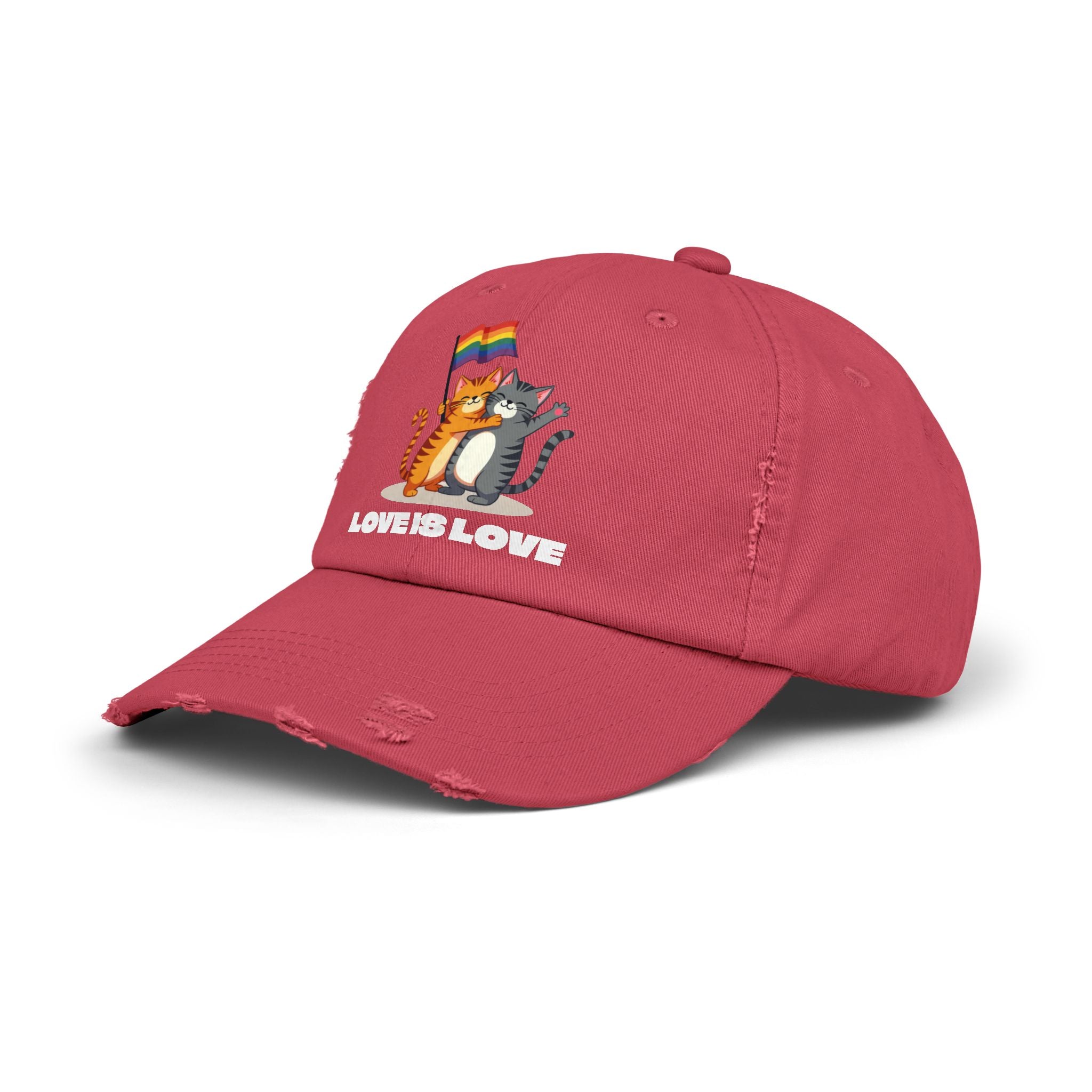 Cap - Kitty Love is Love Distressed Design