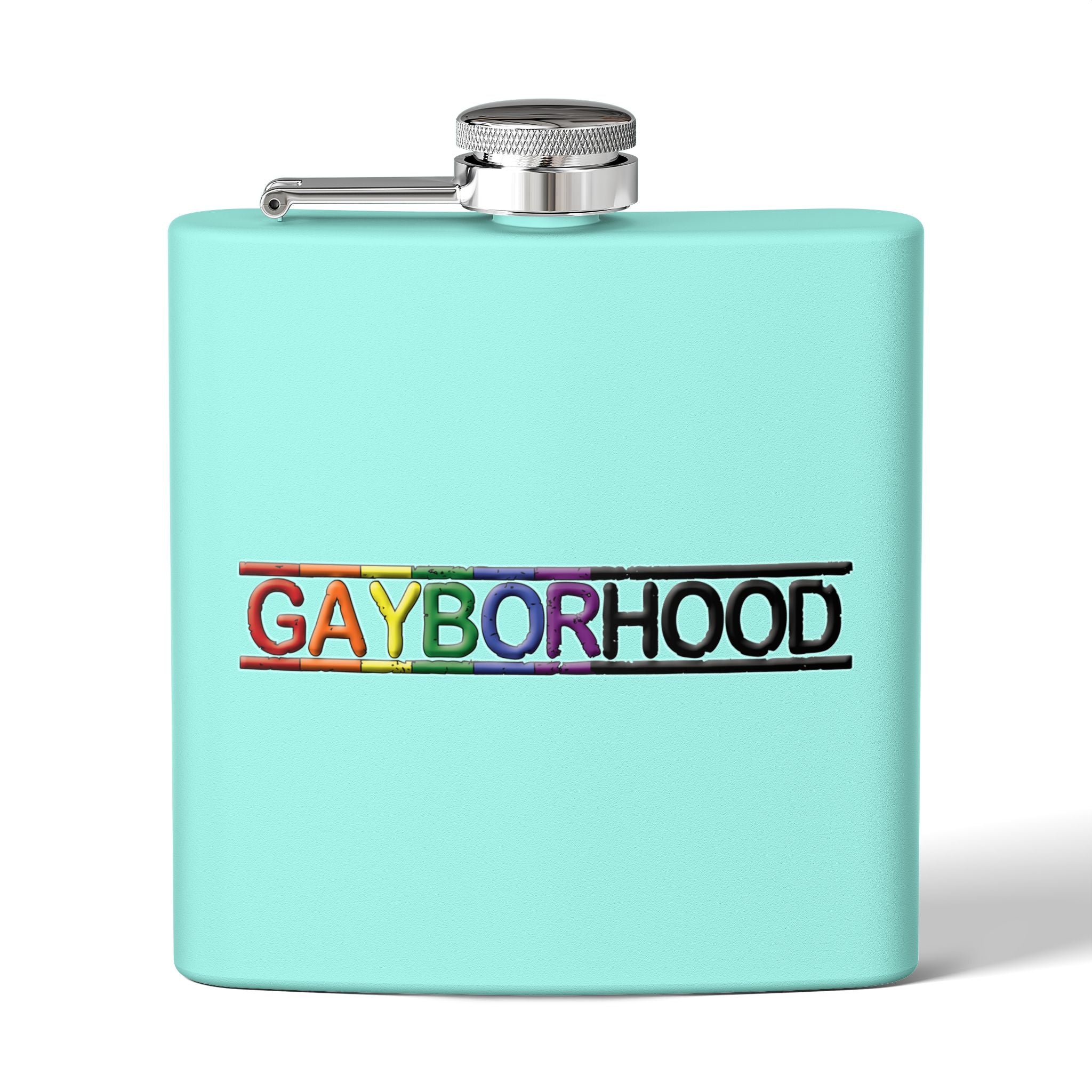Gayborhood Stainless Steel Flask, 6oz