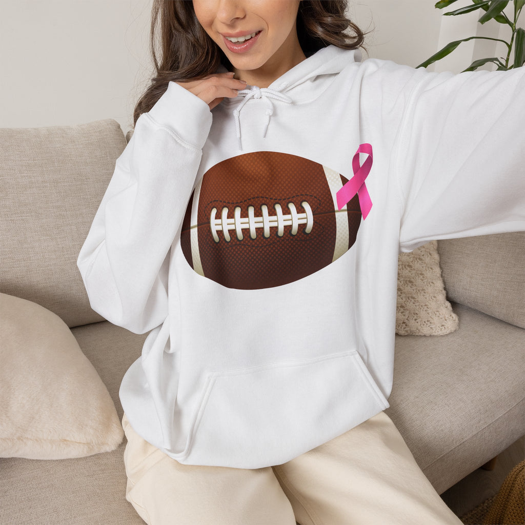 Breast Cancer Football Heavy Blend™ Hoodie