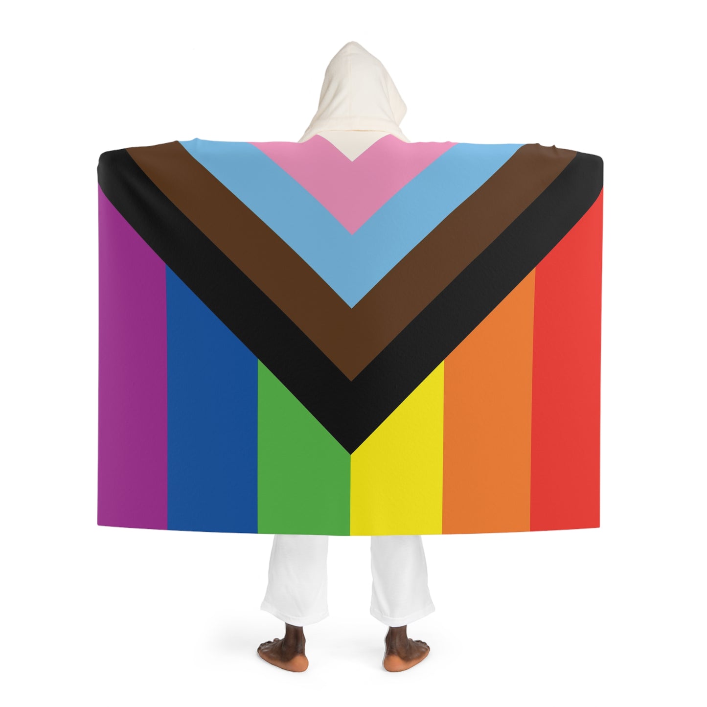 Rainbow Flag (Philly Inspired) Hooded Sherpa Blanket