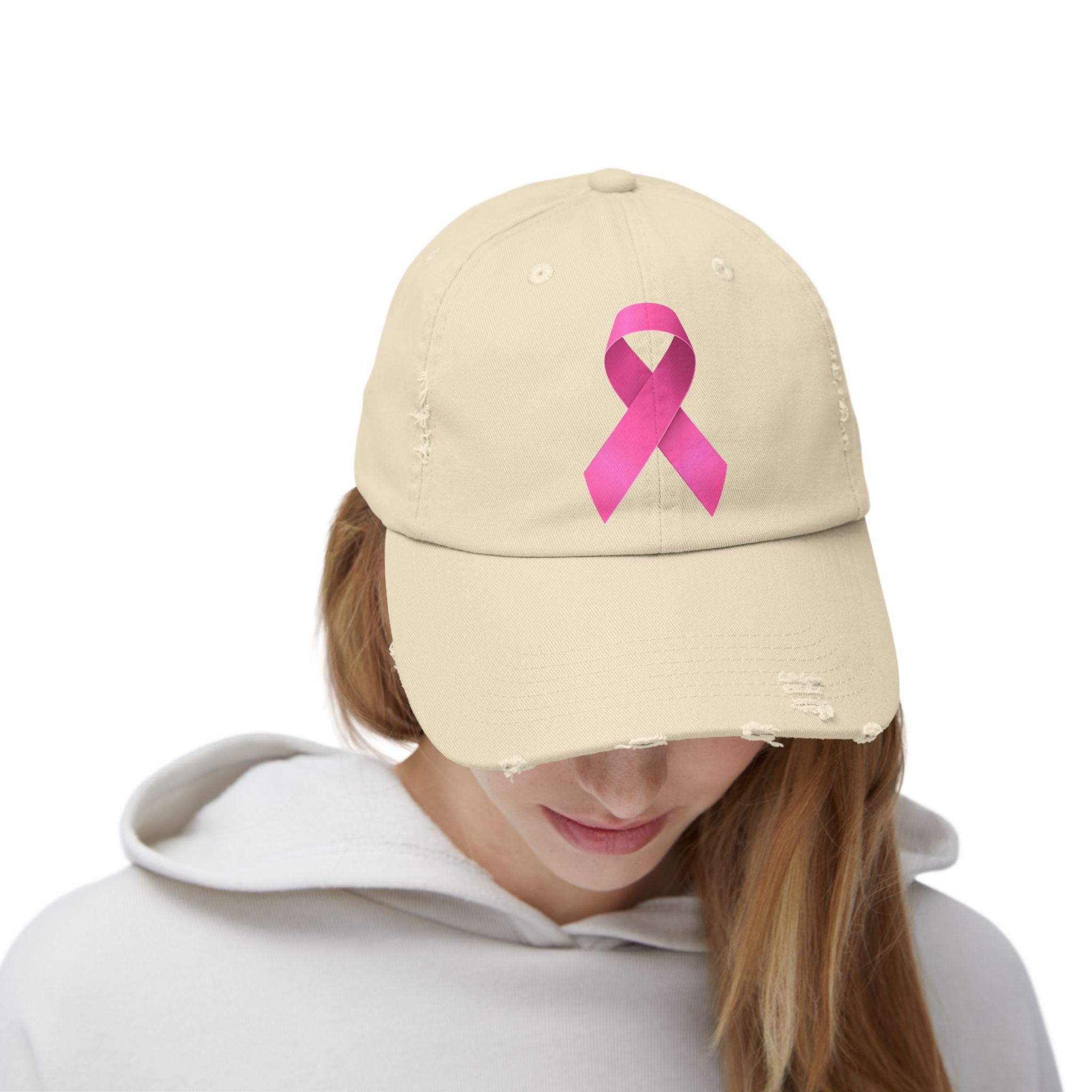 Breast Cancer Distressed Hat
