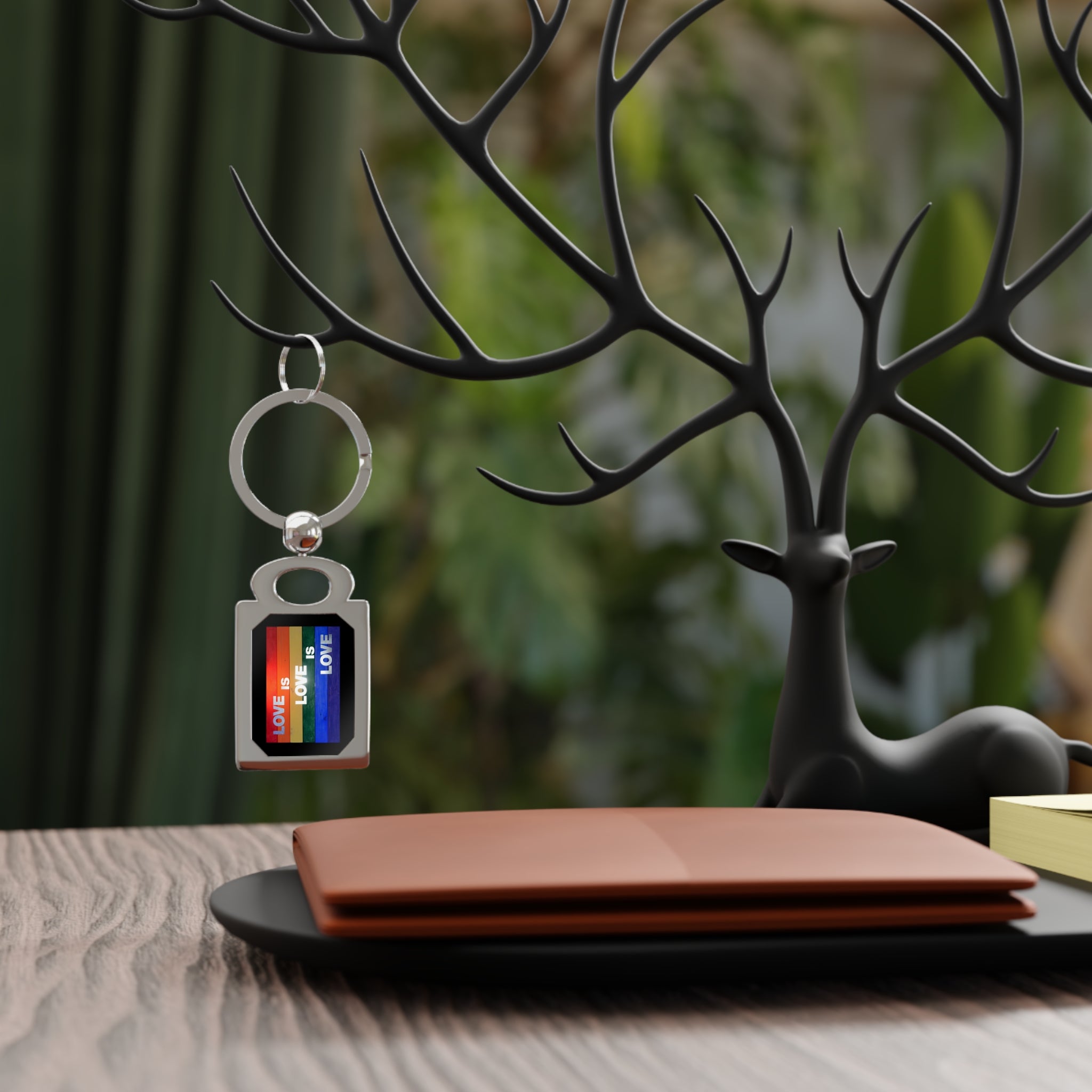 Love is Love Rectangle Photo Keyring