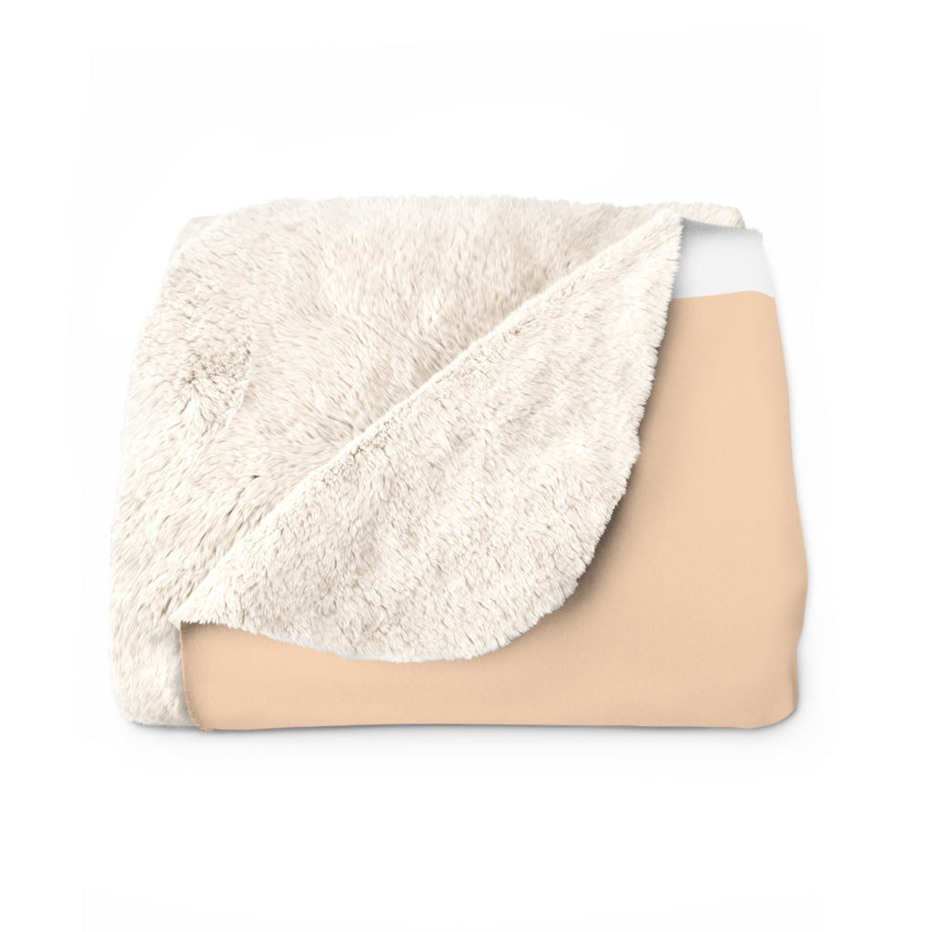 Peach Ribbon Warrior Sherpa Fleece Blanket